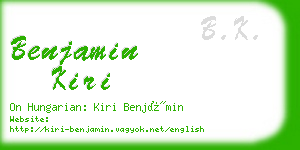 benjamin kiri business card